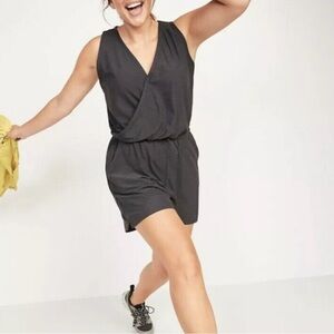 Old Navy Active Breathe On Cross-Front V-Neck Romper Size MEDIUM TALL